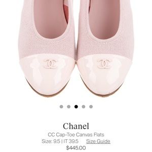 Chanel Patent Pink Cap Toe Flats
